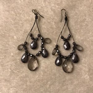 New dangle black and gray earrings.